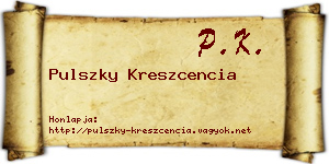Pulszky Kreszcencia névjegykártya